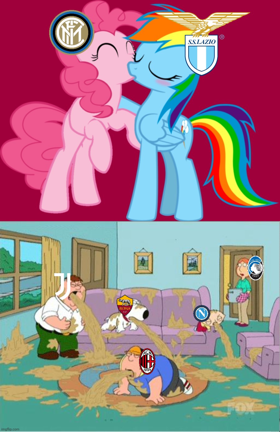 Ewww | image tagged in family guy puke,mlp fim,inter,lazio,wtf is that,bruh | made w/ Imgflip meme maker