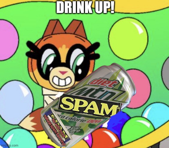 Free diet SPAM for all voters of the apocalypse party! | DRINK UP! No with more natural spam flavoring! | image tagged in dr fox holding mountain dew,vote,apocalypse,party,actually vote for beez | made w/ Imgflip meme maker