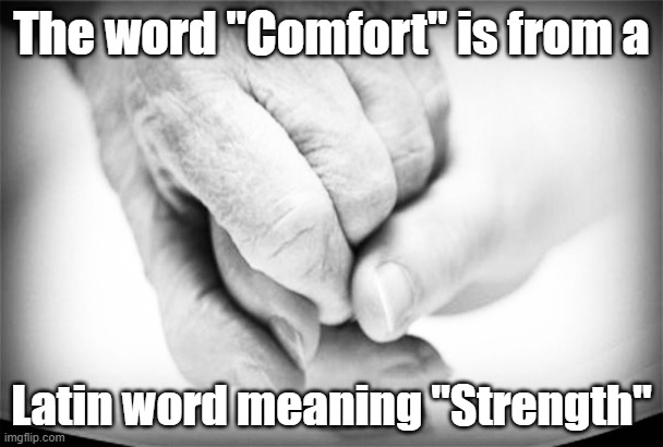 Comfort | The word "Comfort" is from a; Latin word meaning "Strength" | image tagged in strength | made w/ Imgflip meme maker