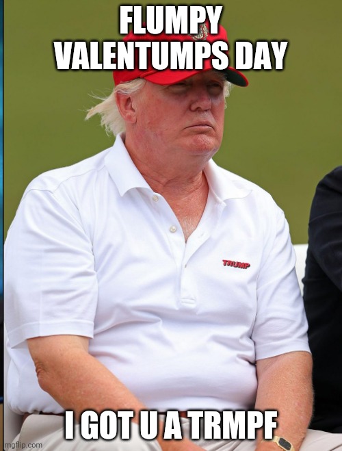 flumpy trump | FLUMPY VALENTUMPS DAY; I GOT U A TRMPF | image tagged in frump,valentine's day,donald trump,trump | made w/ Imgflip meme maker