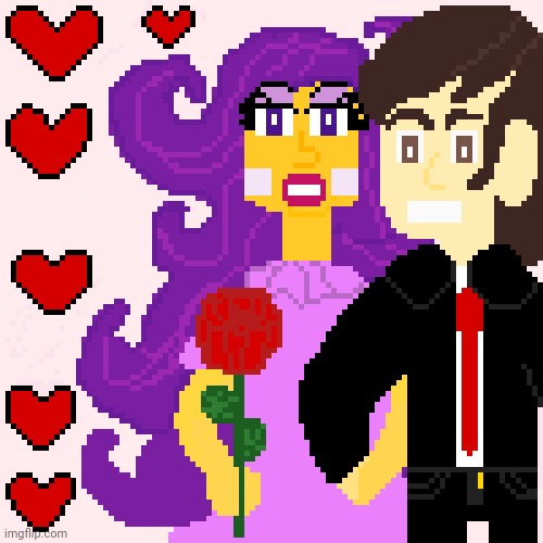 Made-up Valentine's Day artwork I did of Janine and James | image tagged in artwork,valentine's day,happy valentine's day,art,drawing,valentines day | made w/ Imgflip meme maker