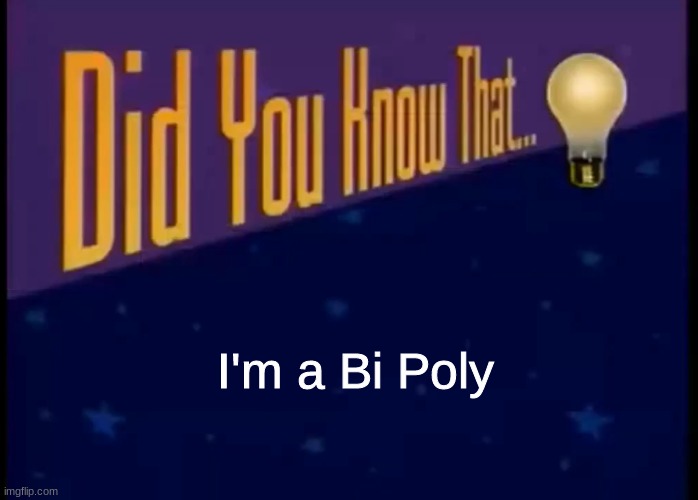 T h e m o r e y o u k n o w | I'm a Bi Poly | image tagged in did you know that | made w/ Imgflip meme maker