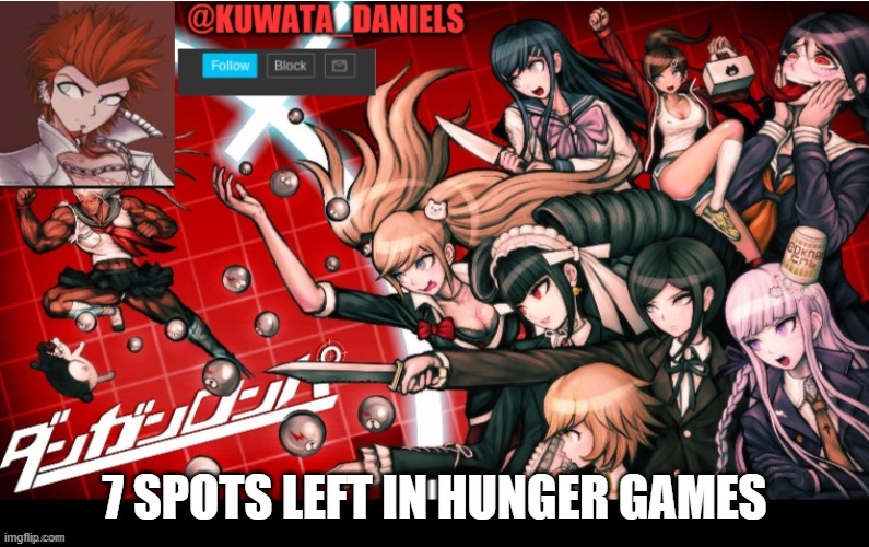 7 SPOTS LEFT IN HUNGER GAMES | made w/ Imgflip meme maker