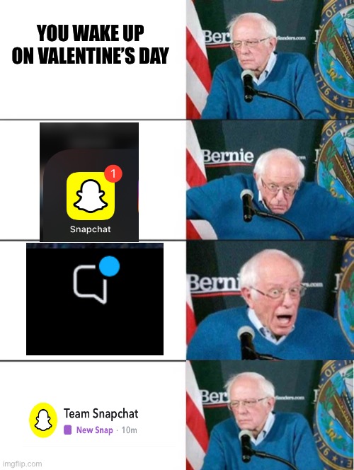 Valentine’s Day be like | YOU WAKE UP ON VALENTINE’S DAY | image tagged in pain | made w/ Imgflip meme maker