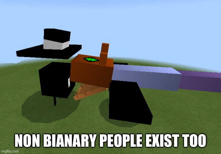 reminder | NON BIANARY PEOPLE EXIST TOO | image tagged in mr dusk and geaster kiss | made w/ Imgflip meme maker