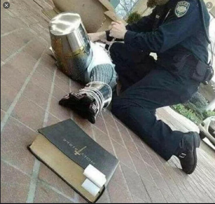 High Quality knight, police and bible Blank Meme Template