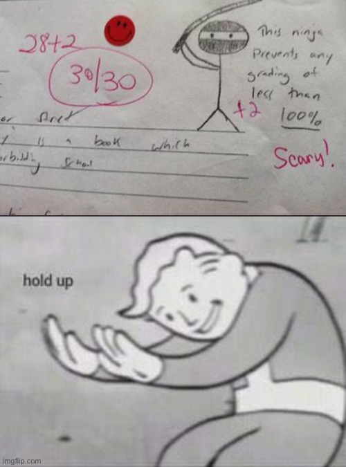 LOL that’s not how tests work | image tagged in fallout hold up,funny,memes,test,kids,meme man smort | made w/ Imgflip meme maker