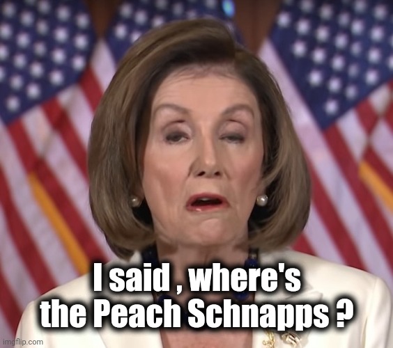 Crazy Nancy | I said , where's the Peach Schnapps ? | image tagged in crazy nancy | made w/ Imgflip meme maker