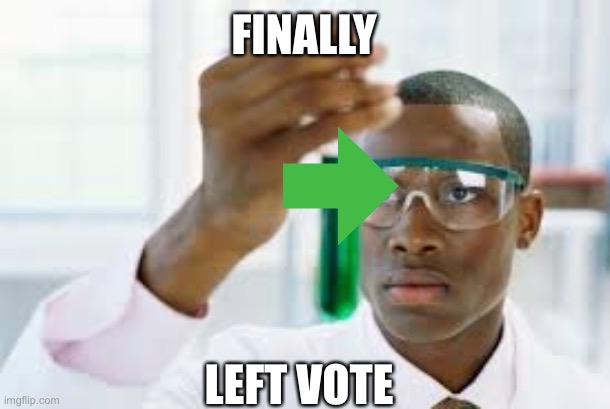 We need this | FINALLY; LEFT VOTE | image tagged in finally,left vote | made w/ Imgflip meme maker
