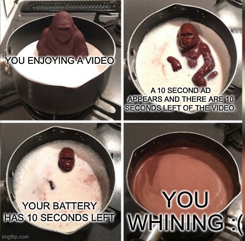 Hey Kid, I don't have much time | A 10 SECOND AD APPEARS AND THERE ARE 10 SECONDS LEFT OF THE VIDEO. YOU ENJOYING A VIDEO; YOU WHINING :(; YOUR BATTERY HAS 10 SECONDS LEFT | image tagged in hey kid i don't have much time | made w/ Imgflip meme maker