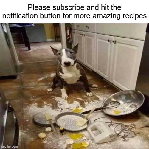 If I make a cooking channel  be like: | Please subscribe and hit the notification button for more amazing recipes | image tagged in dog,youtube,daily cooking lesson,subscribe,notifications,button | made w/ Imgflip meme maker