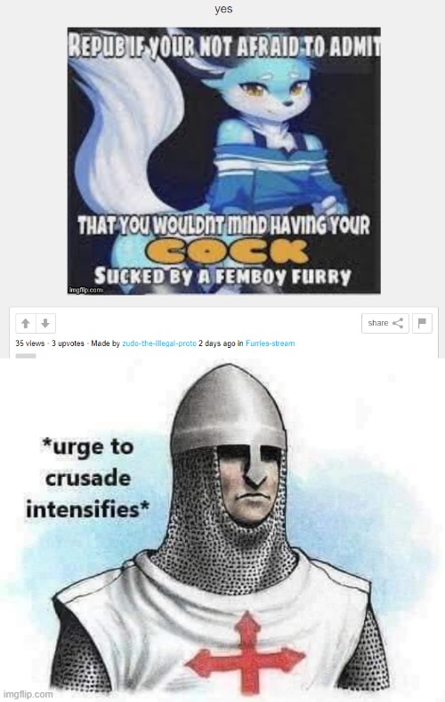 Permission to fricking crusade? | image tagged in urge to crusade intensifies | made w/ Imgflip meme maker