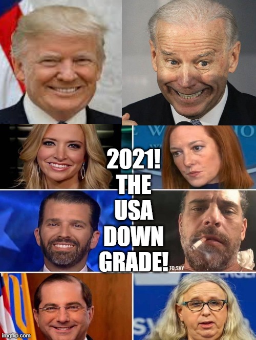 2021! the USA down grade! | 2021! THE USA DOWN GRADE! | image tagged in stupid liberals,stupid people,special kind of stupid,biden,trump | made w/ Imgflip meme maker