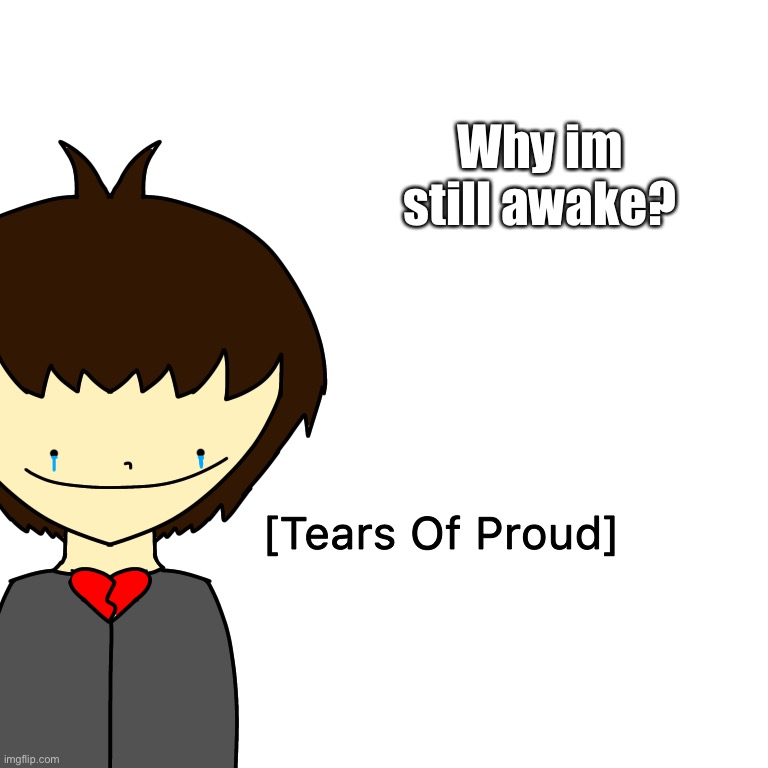 Ight i’ll try to sleep- | Why im still awake? | image tagged in tears of proud | made w/ Imgflip meme maker