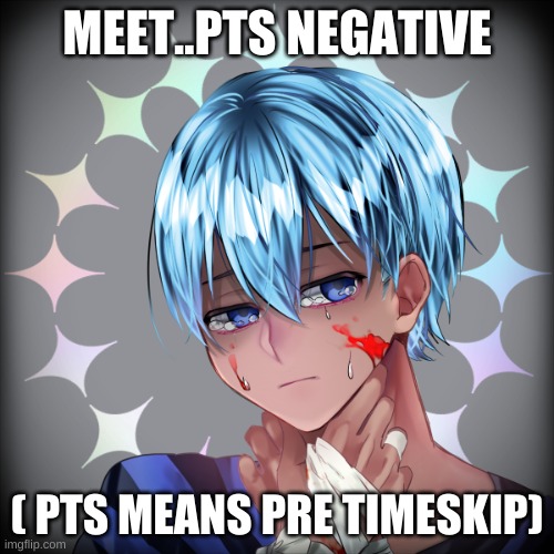 Meet kid negative | MEET..PTS NEGATIVE; ( PTS MEANS PRE TIMESKIP) | image tagged in pts | made w/ Imgflip meme maker