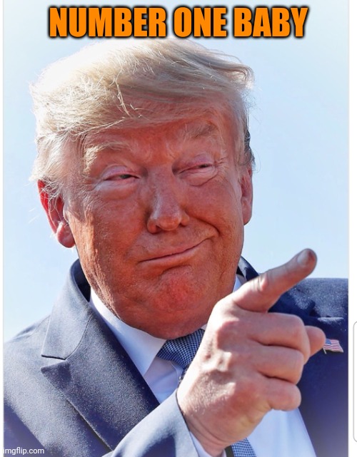 Trump pointing | NUMBER ONE BABY | image tagged in trump pointing | made w/ Imgflip meme maker