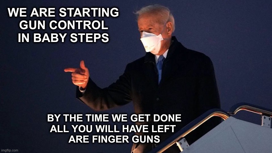 Do Venezuelans wish they still had their guns? | WE ARE STARTING 
GUN CONTROL 
IN BABY STEPS; BY THE TIME WE GET DONE
ALL YOU WILL HAVE LEFT 
ARE FINGER GUNS | image tagged in gun control | made w/ Imgflip meme maker