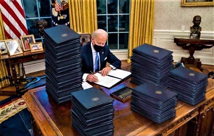 Biden signs many Executive Orders Blank Meme Template
