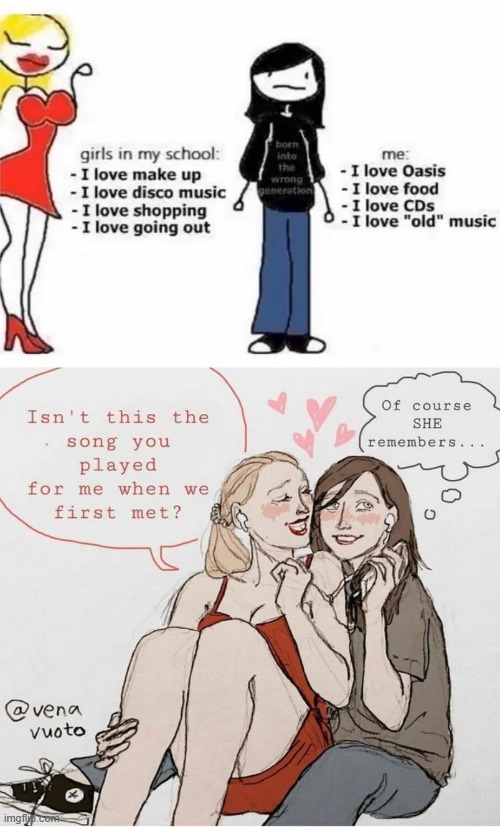 Despite their differences, these two girls made it work :) | image tagged in lesbians,repost,lesbian,lesbian problems,reposts,wholesome | made w/ Imgflip meme maker
