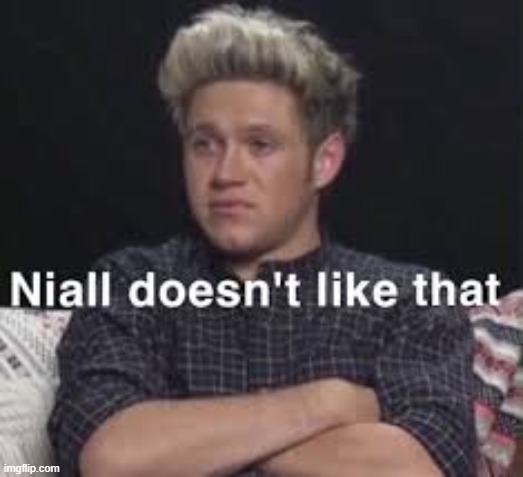 Niall doesn't like that | image tagged in niall doesn't like that | made w/ Imgflip meme maker
