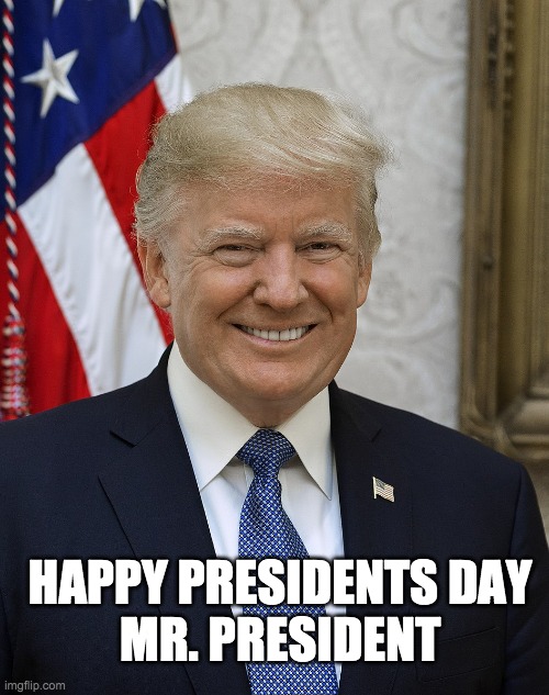 Happy Presidents Day | HAPPY PRESIDENTS DAY
MR. PRESIDENT | image tagged in donald trump,presidents day | made w/ Imgflip meme maker