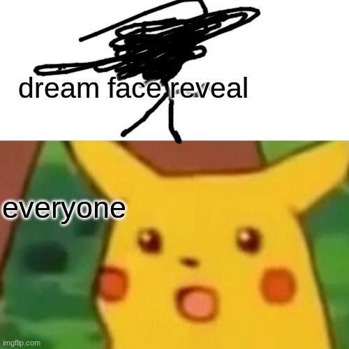 THIS IS DREAMS FACE REVEAL! (NOT CLICKBAIT) | dream face reveal; everyone | image tagged in memes,surprised pikachu | made w/ Imgflip meme maker