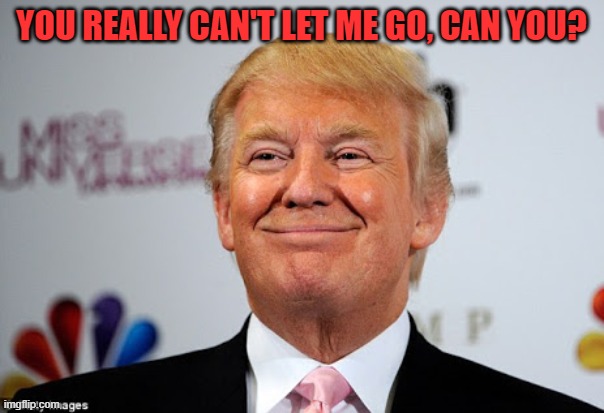 Donald trump approves | YOU REALLY CAN'T LET ME GO, CAN YOU? | image tagged in donald trump approves | made w/ Imgflip meme maker