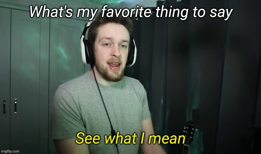 *laughs in nobody will guess it* | What's my favorite thing to say | image tagged in callmekevin see what i mean | made w/ Imgflip meme maker