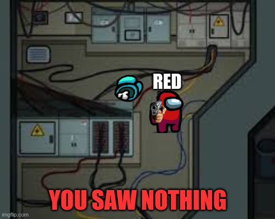 RED | RED; YOU SAW NOTHING | image tagged in red is sus | made w/ Imgflip meme maker