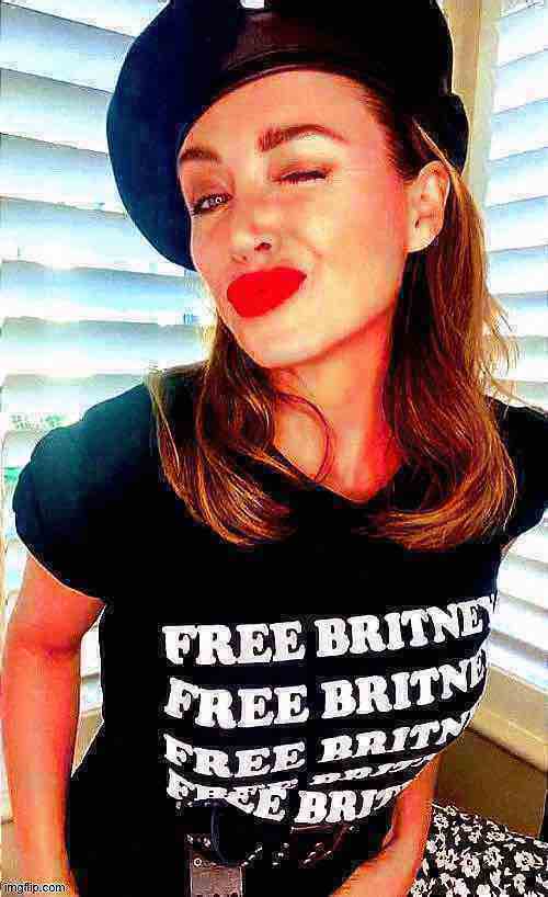 Dannii Free Britney Deep-fried 1 Blank Meme Template