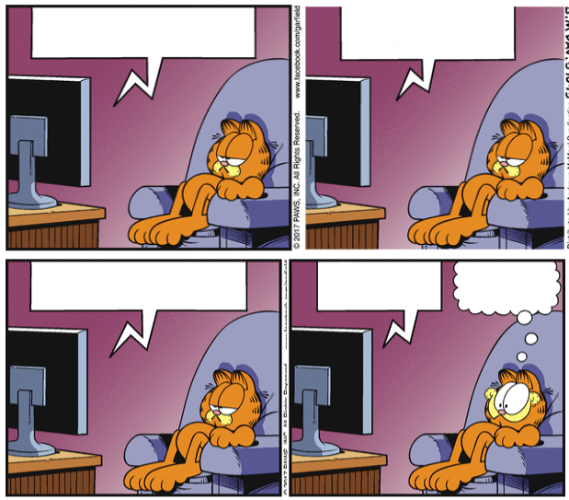 Garfield watching TV Blank Meme Template