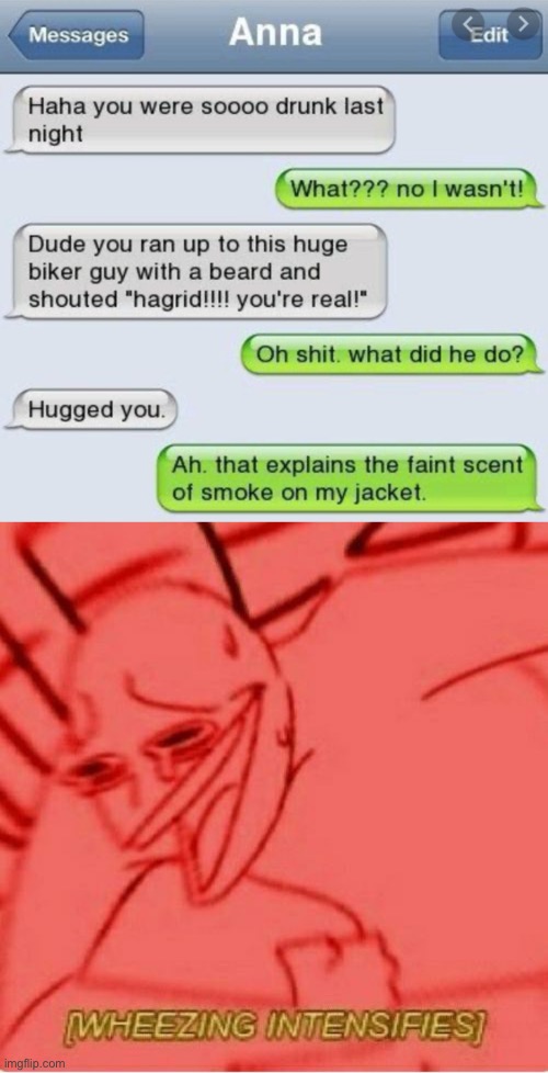 ......wheeze | image tagged in wheeze,memes,funny,texting,text messages,lol | made w/ Imgflip meme maker