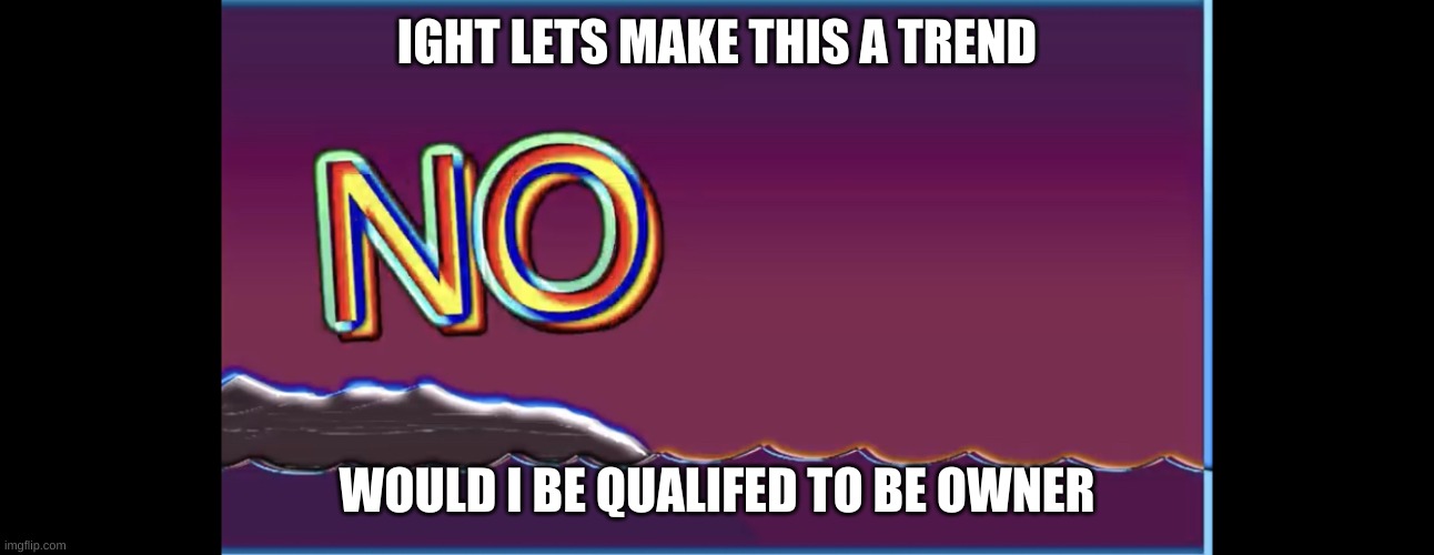 Template answers | IGHT LETS MAKE THIS A TREND; WOULD I BE QUALIFED TO BE OWNER | image tagged in bill wurtz no | made w/ Imgflip meme maker