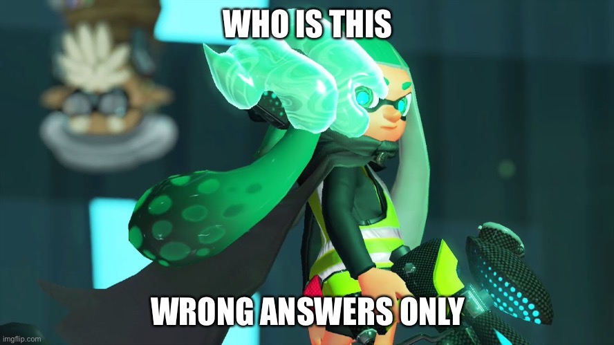 Why do I hear boss music? | WHO IS THIS; WRONG ANSWERS ONLY | image tagged in agent 3,splatoon 2 | made w/ Imgflip meme maker