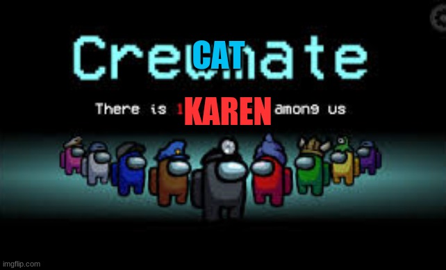 There is 1 imposter among us | CAT; KAREN | image tagged in there is 1 imposter among us | made w/ Imgflip meme maker