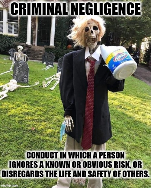 CRIMINAL NEGLIGENCE |  CRIMINAL NEGLIGENCE; CONDUCT IN WHICH A PERSON IGNORES A KNOWN OR OBVIOUS RISK, OR DISREGARDS THE LIFE AND SAFETY OF OTHERS. | image tagged in negligence,conduct,ignore,risk,disregard,safety | made w/ Imgflip meme maker