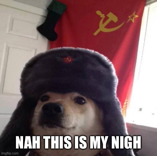 Russian Doge | NAH THIS IS MY NIGHTMARE | image tagged in russian doge | made w/ Imgflip meme maker