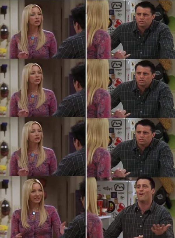 Pheobe and Joey Blank Meme Template