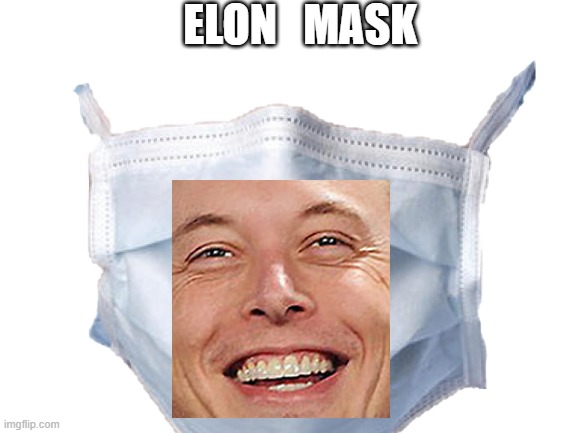eLoN mAsK | ELON   MASK | image tagged in elon musk,blank white template | made w/ Imgflip meme maker