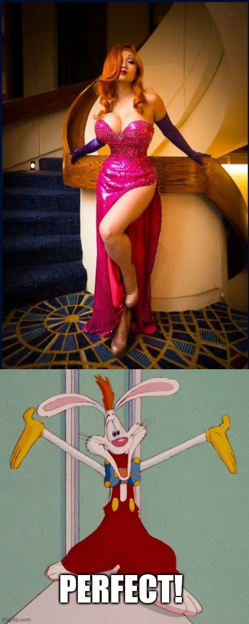 JESSICA RABBIT | PERFECT! | image tagged in roger rabbit,jessica rabbit,cosplay | made w/ Imgflip meme maker