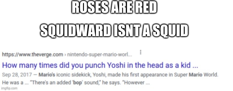 ROSES ARE RED; SQUIDWARD ISNT A SQUID | image tagged in textbox,kirby,squidward,roses are red,funny,funny memes | made w/ Imgflip meme maker