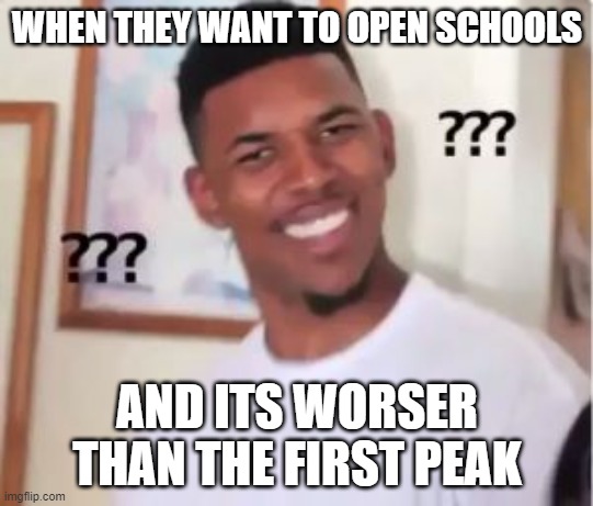 Nick Young | WHEN THEY WANT TO OPEN SCHOOLS; AND ITS WORSER THAN THE FIRST PEAK | image tagged in nick young | made w/ Imgflip meme maker