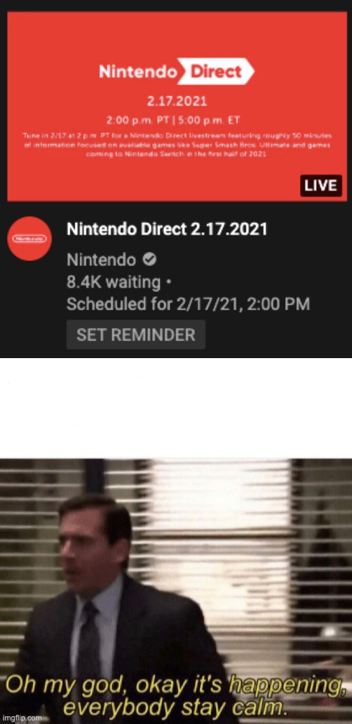finally | image tagged in oh my god it s happening,nintendo | made w/ Imgflip meme maker