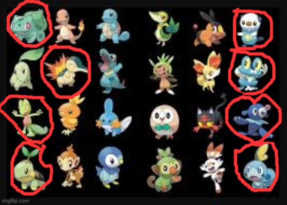 How i choose my starters | image tagged in pokemon | made w/ Imgflip meme maker