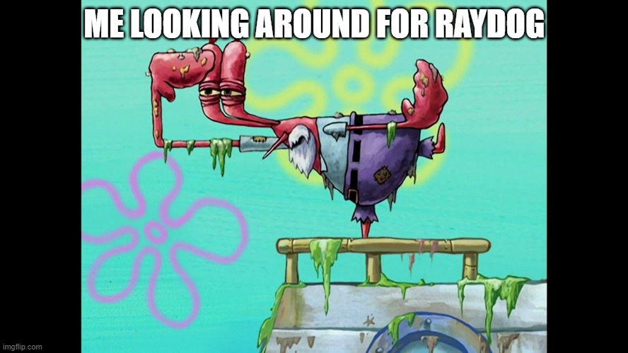 Where is he? | ME LOOKING AROUND FOR RAYDOG | image tagged in where is raydog | made w/ Imgflip meme maker