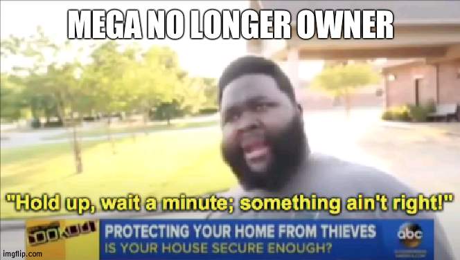 Did he remove it himself? | MEGA NO LONGER OWNER | image tagged in hold up wait a minute something aint right,mega | made w/ Imgflip meme maker