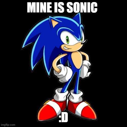 You're Too Slow Sonic Meme | MINE IS SONIC :D | image tagged in memes,you're too slow sonic | made w/ Imgflip meme maker