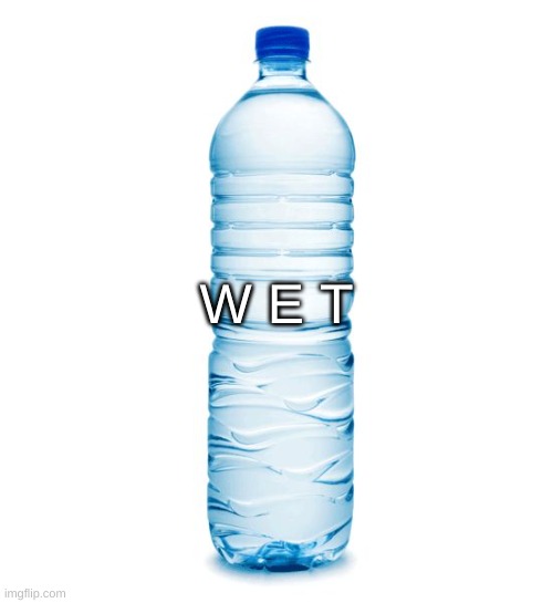 drinking water lmao | W E T | image tagged in memes,funny,water bottle,water,wet | made w/ Imgflip meme maker
