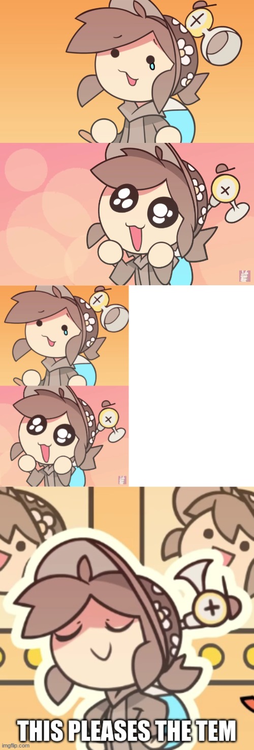 Compilation of 4 new templates I've made. They're all listed in the tags. | image tagged in sad tem,happ tem,tem hotline bling,this pleases the tem | made w/ Imgflip meme maker