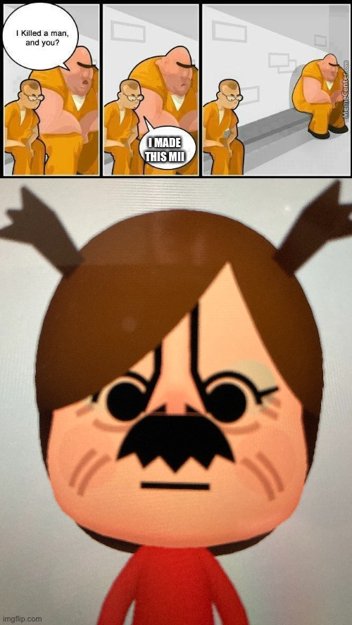 I MADE THIS MII | image tagged in prisoners blank,mii,wii,funny memes,memes | made w/ Imgflip meme maker